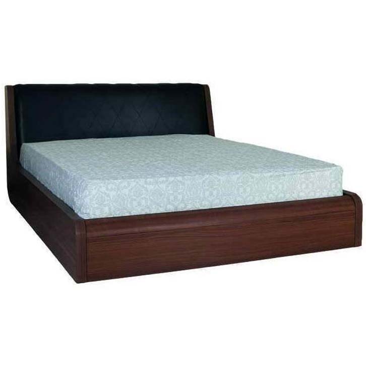 تخت خواب دو نفره چوبی جک دار فندقی ساده و شیک سایز 160 کویین کمجاچوب مدل ورونیکا