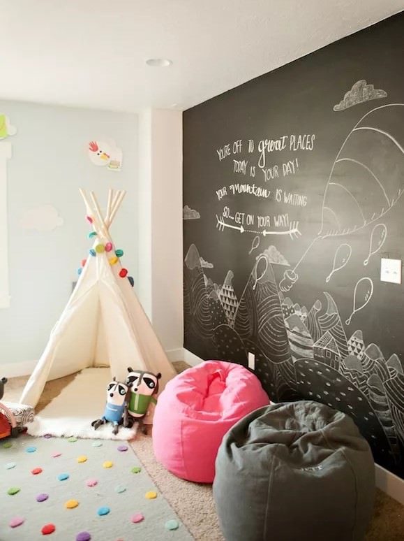 تزیین دیوار اتاق کودک با رنگ تخته سیاه