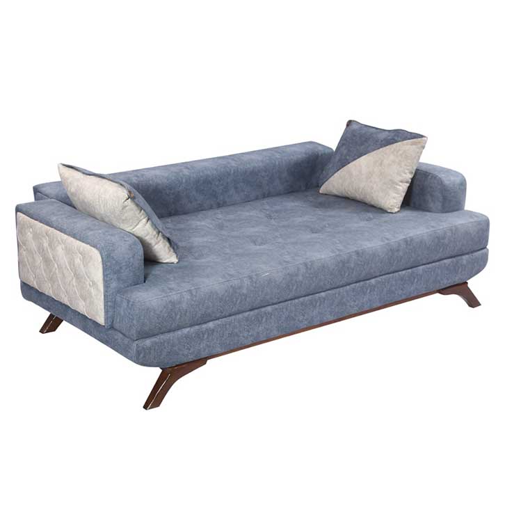 کاناپه و مبل تخت خواب شو سه نفره راحتی آبی مدل لوزانو