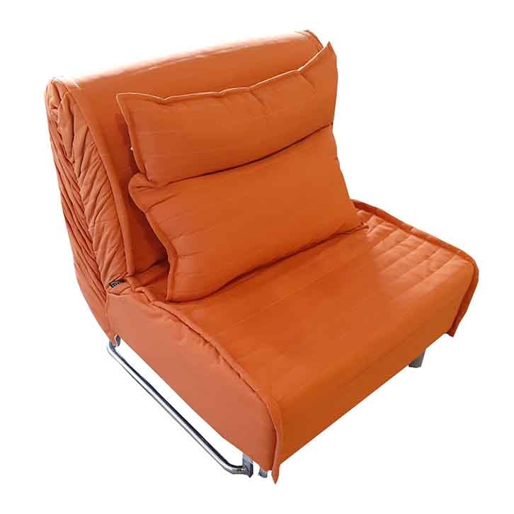 صندلی و مبل راحتی یک نفره تخت خواب شو نارنجی مدل کاپری 85