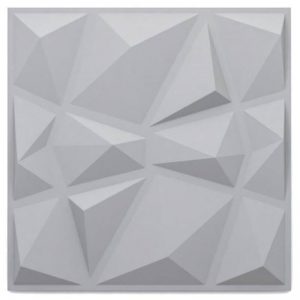 دیوارپوش پلیمری فایبرگلاس طرح الماس سه بعدی سفید بین کابینتی آشپزخانه قابل شست و شو
