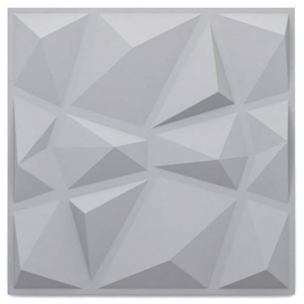 دیوارپوش پلیمری فایبرگلاس طرح الماس سه بعدی سفید بین کابینتی آشپزخانه قابل شست و شو