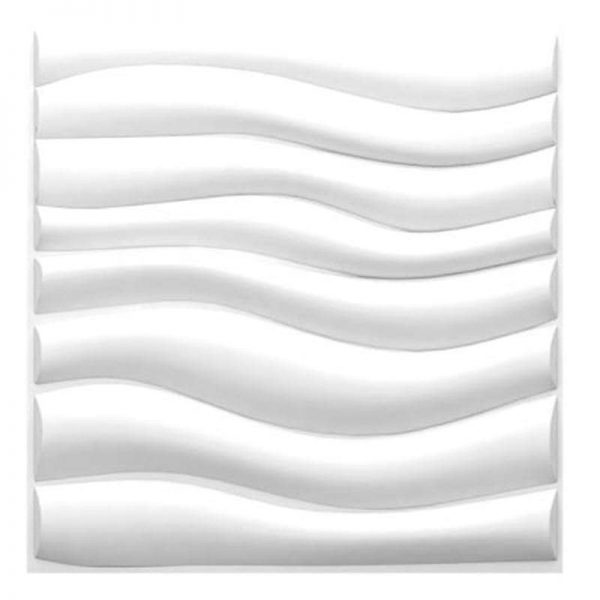 دیوارپوش پلیمری فایبرگلاس طرح موج سه بعدی سفید بین کابینتی آشپزخانه قابل شست و شو