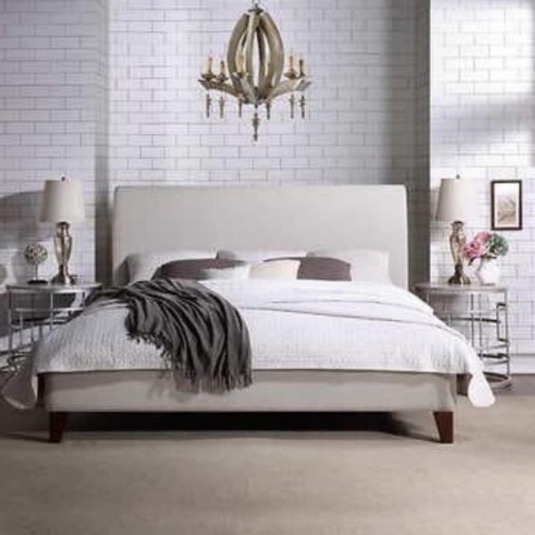 تخت خواب دو نفره پارچه ای لمسه مدرن سفید با کفی فلزی و رویه پارچه ای سایز کویین 160 در رنگ بندی متنوع