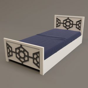 تخت خواب یک نفره ملامینه چوبی مدرن سفید مشکی در سایز 90 و رنگبندی متنوع