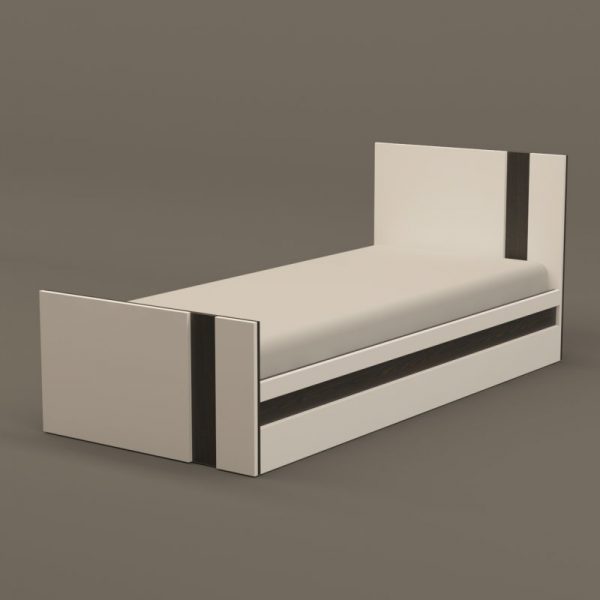 تخت خواب دو نفره ملامینه چوبی مدرن کرم و مشکی در سایز 90 و رنگبندی متنوع