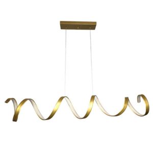خرید و قیمت لوستر و چراغ آویز مدرن فانتزی طرح پیچ با رنگ بدنه طلایی، دارای نور آفتابی و مهتابی، ارتفاع 100 سانتیمتر