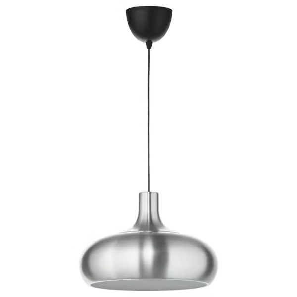 خرید و قیمت چراغ آویز مدرن با رنگ بدنه بژ و طوسی آلومینیومی، با قابلیت تعویض لامپ و در ارتفاع 170 سانتیمتر