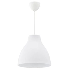 خرید و قیمت چراغ آویز مدرن با رنگ بدنه سفید فایبرگلاس، با قابلیت تعویض لامپ و تنظیم ارتفاع، بلندی ارتفاع 180 سانتیمتر
