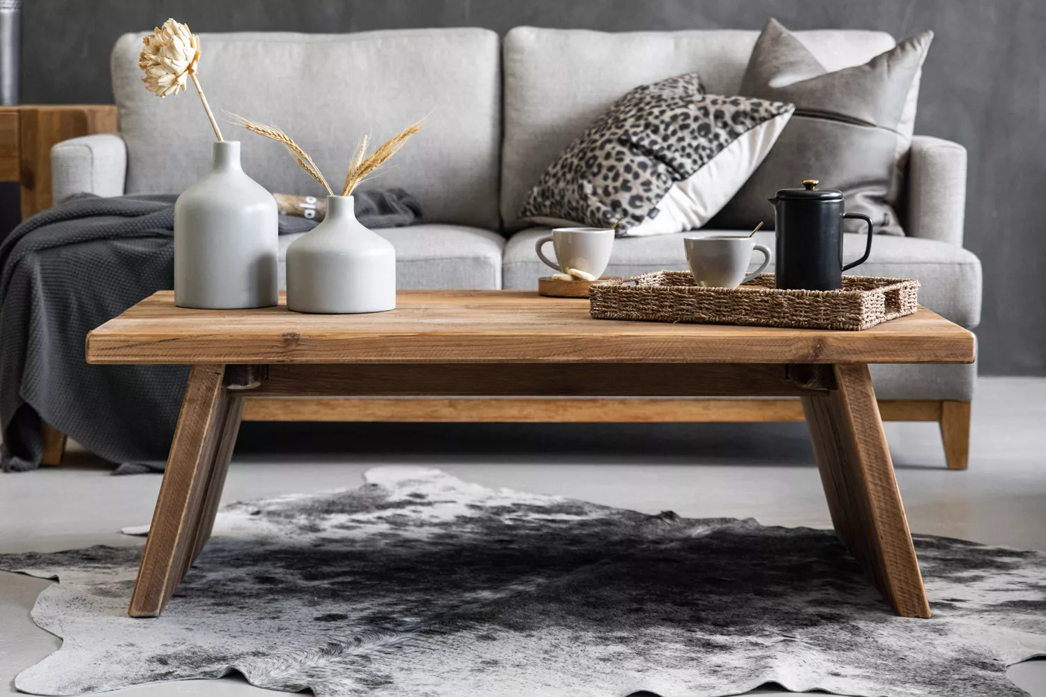 میز جلو مبلی مستطیلی چوبی