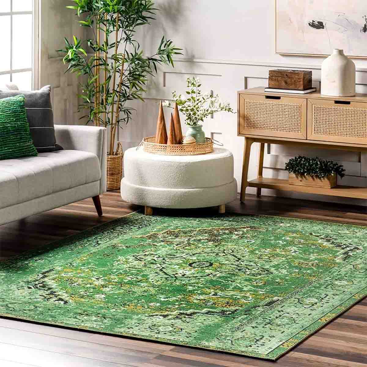 فرش جدید با رنگ زمینه سبز جسورانه